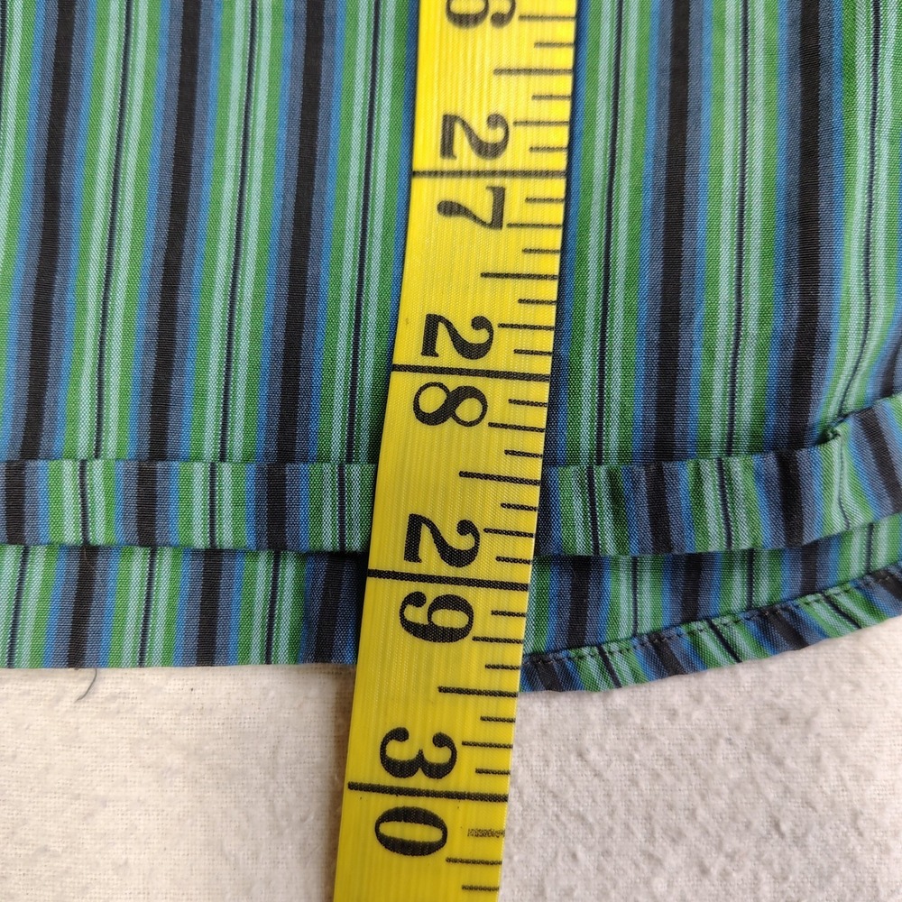 GAP Button Down Shirt Mens L Green Blue Striped Fitted Premium 100% Cotton - Picture 10 of 11